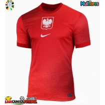 Camisa de Futebol Polónia Equipamento Secundário Mulheres Europeu 2024 Manga Curta